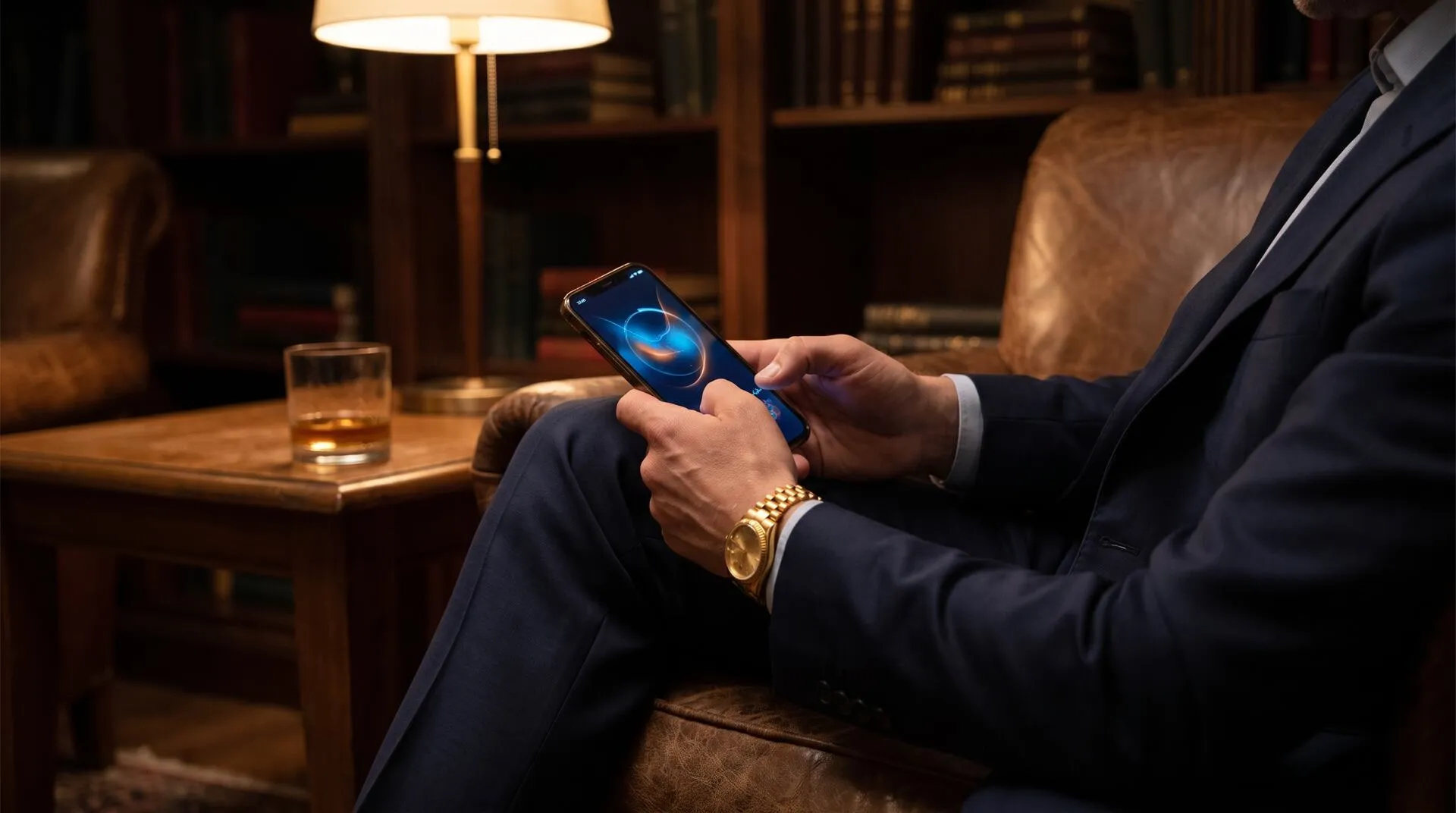 Collector placing an online auction bid on his phone